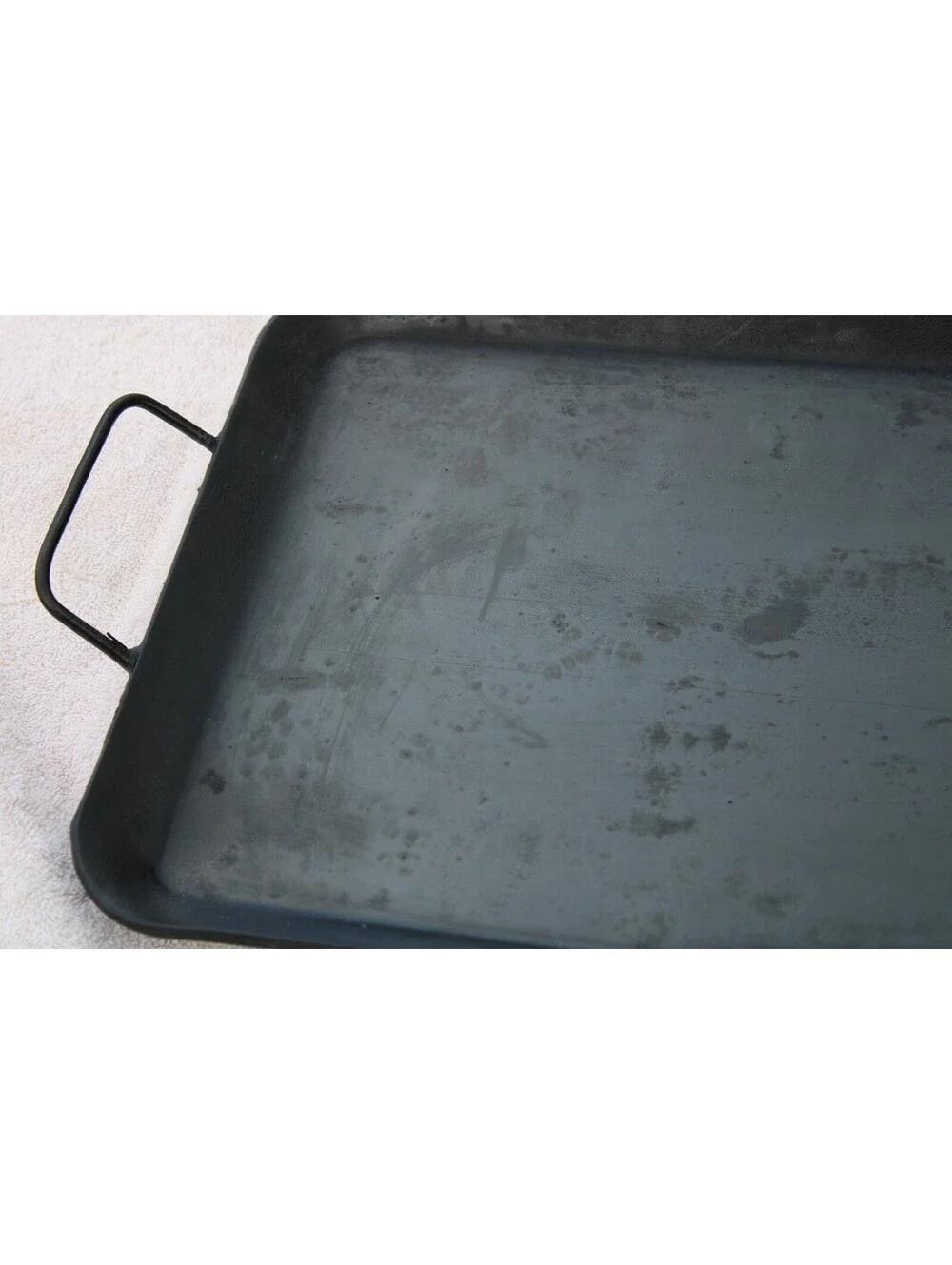 VTG Cast Iron Flat Griddle/Skillet 19.5x11.5 w/Handles Cleaned & Seasoned SMOOTH